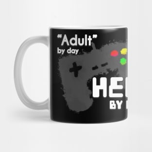 "Adult" by day, Hero By Night Mug